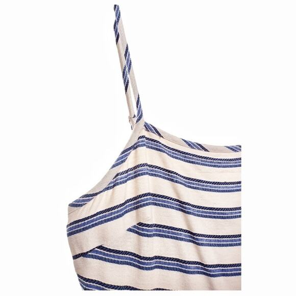 GREYLIN Cropped Striped Linen Jumpsuit Size S Spaghetti Straps Casual Spring - Picture 4 of 13